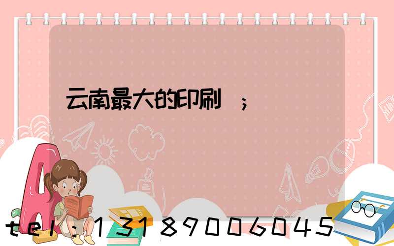 云南最大的印刷廠