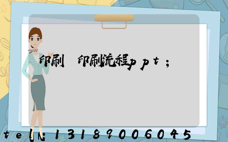 印刷廠印刷流程ppt