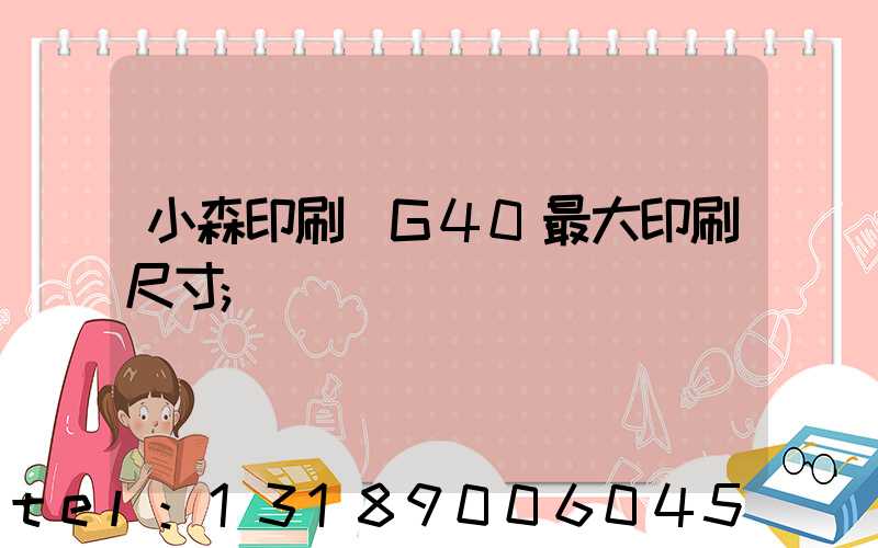 小森印刷機G40最大印刷尺寸