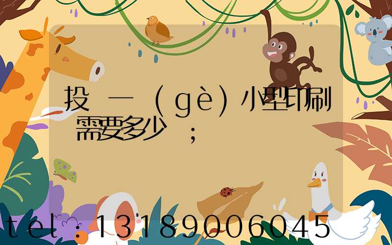 投資一個(gè)小型印刷廠需要多少錢